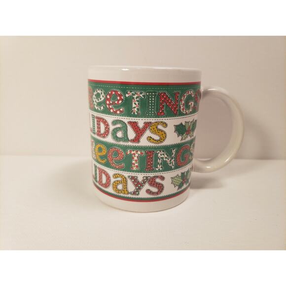 Seasons Greetings Happy Holidays Christmas Coffee Cup Mug - Picture 1 of 7